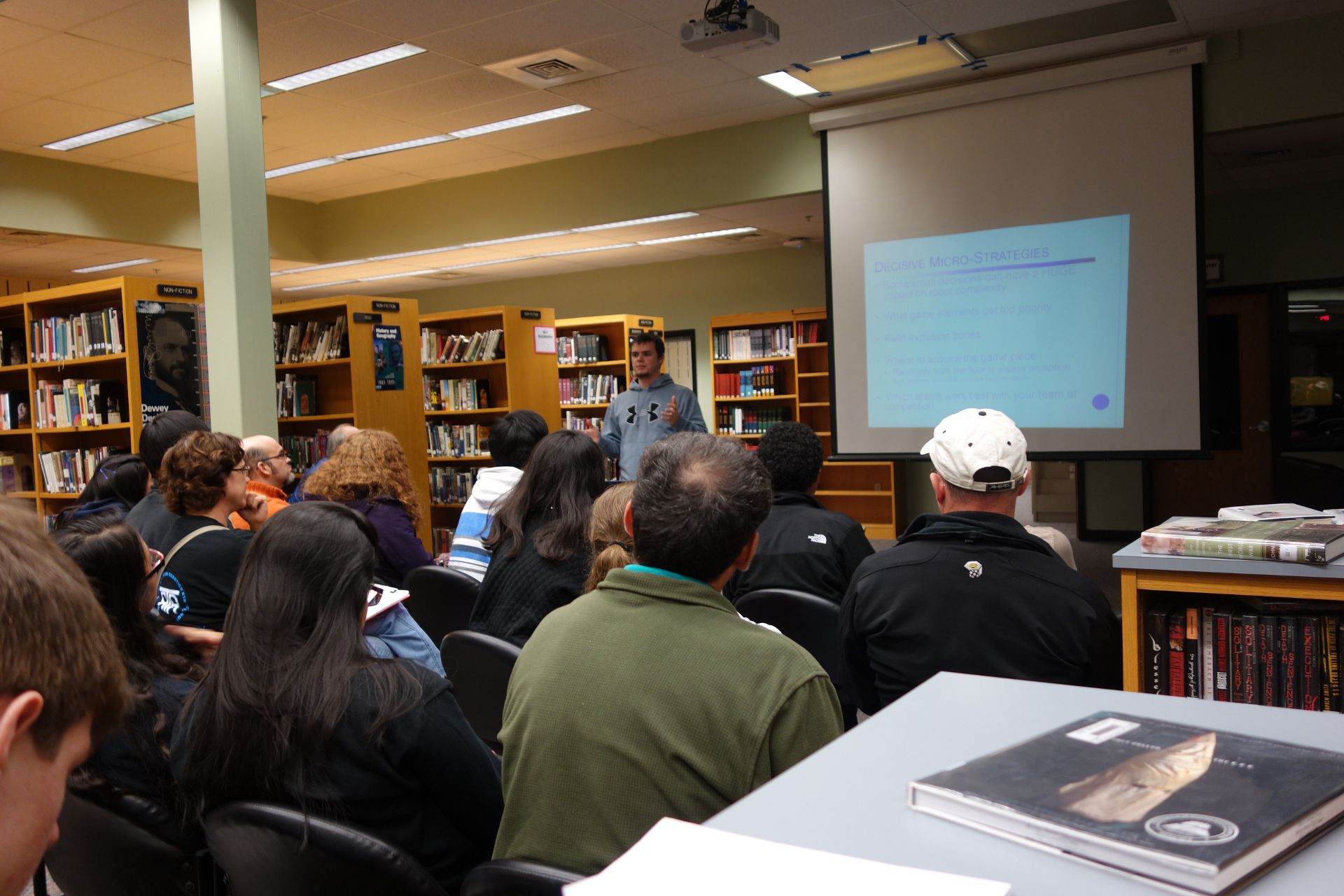 Adults attending a 2015 workshop in the library.